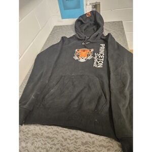 Vtg Nike Princeton Tigers Sweatshirt Mens Small Black Center Swoosh Hoodie